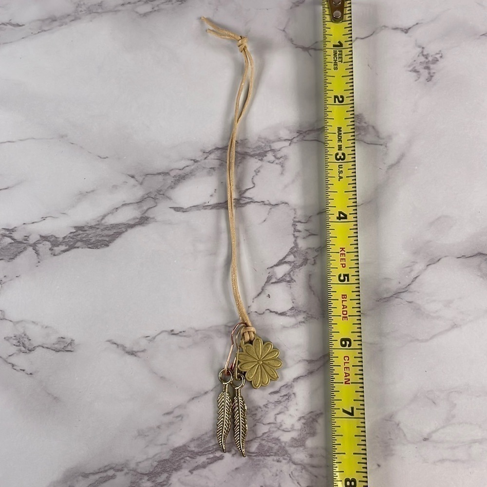 Set of Gold Flower & Feathers Pendant